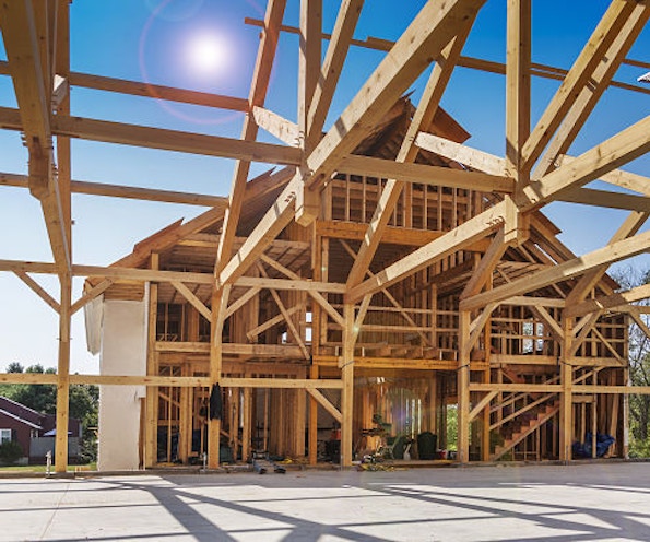 Timber and materials shortage impacts new construction Construction site paused due to timber and material supply shortage